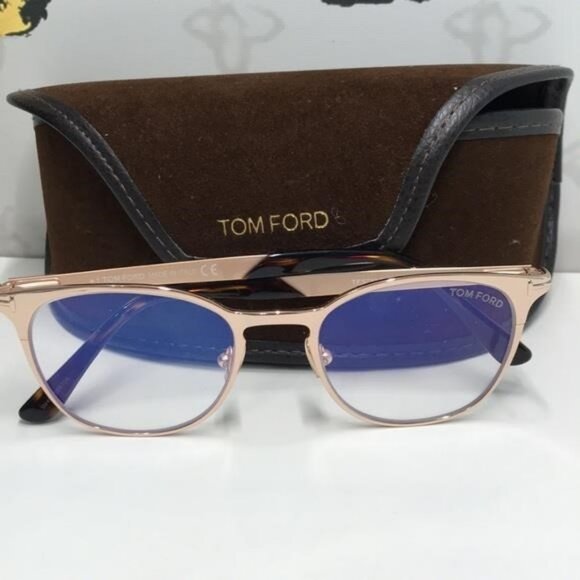 Tom Ford TF5732-B 028 Authentic Eyeglasses · Rose Gold/Havana - Picture 5 of 11